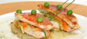 Filetes de salmonete a la crema
